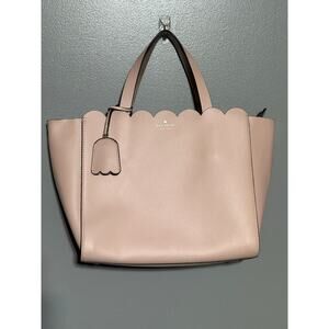 Kate Spade Pink Scalloped Edge Satchel Gold Inside Great Condition Summer Pastel